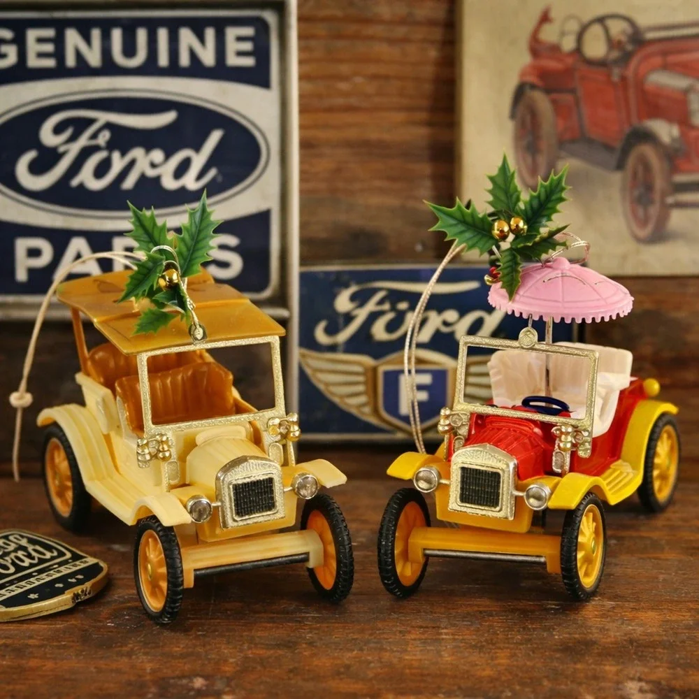 Ford Model‎ T Christmas Ornaments Pair Ford Automobilia Hong Kong Vintage